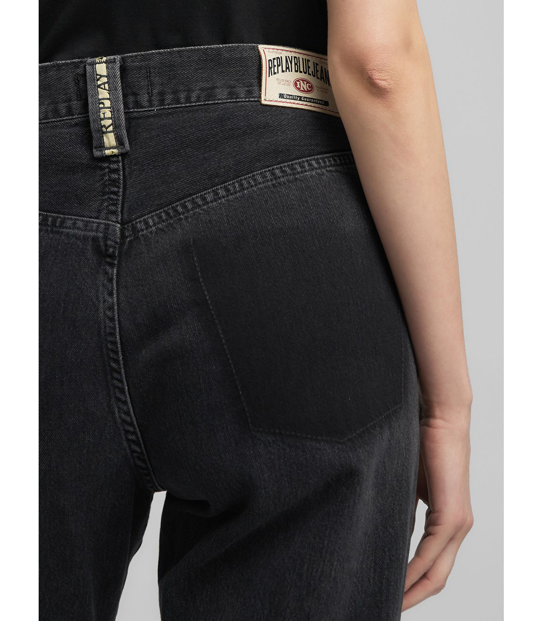 ９ZERO1ランダムステッチリサイクルコットンブラックデニム（セットアップ） 詳細画像 ブラック 6